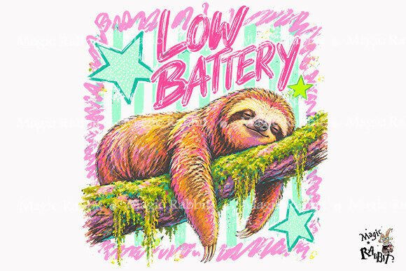 Download Cute Sloth Lover Battery PNG - Premium Resources